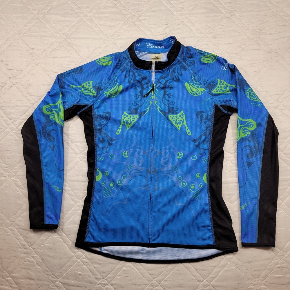 Canari women's long sleeve cycling jersey in vibrant blue size XL